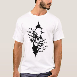 Skeleton Ripping Through T-Shirt