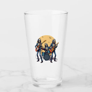 Skeleton Rock Band � Funny Halloween Shirt Glass