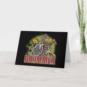 Skeleton Rock Drummer Card