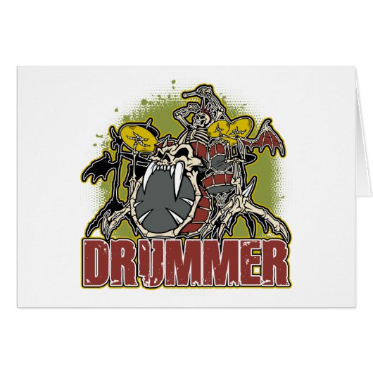Skeleton Rock Drummer Cards (Front Horizontal)