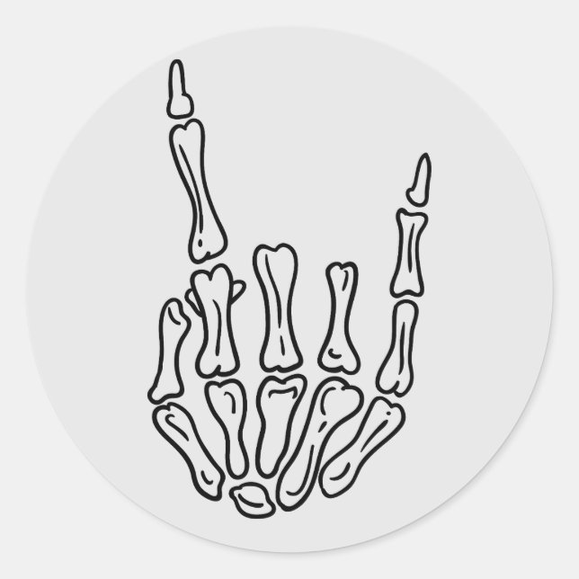 Skeleton Rock Hand Gesture Sticker (Front)