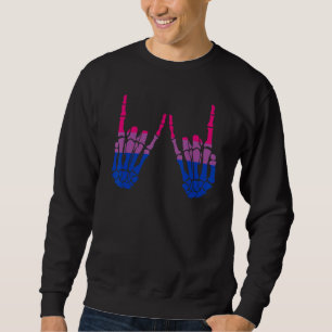 Skeleton Rock Hand LGBTQ Cool Bisexual Pride Color Sweatshirt