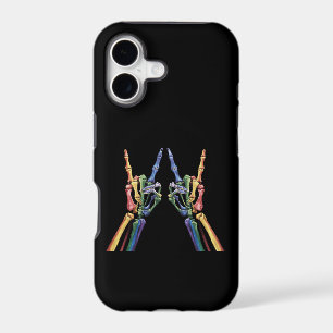 Skeleton Rock Hand LGBTQ Cool Rainbow Flag Gay iPhone 17 Case