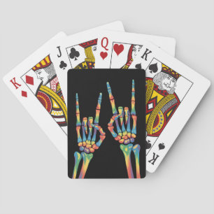 Skeleton Rock Hand Rainbow LGBTQ Gay Lesbian Pride Poker Cards
