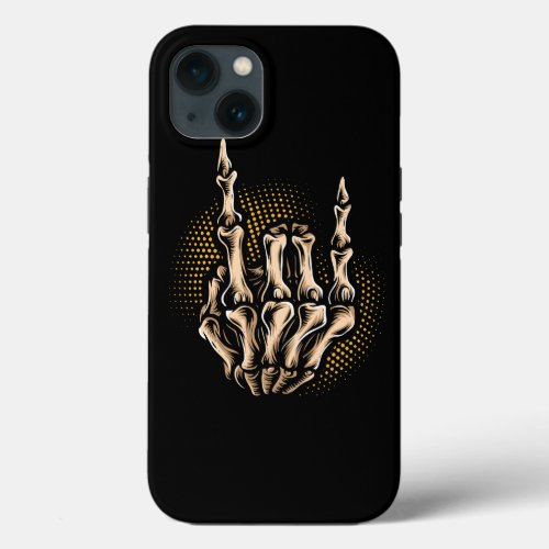 Skeleton Rock Hand Sign Halloween Music Lover 209 iPhone 13 Case