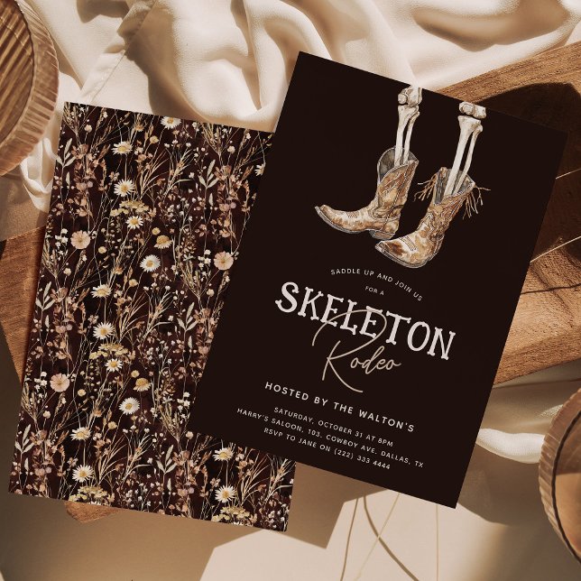 Skeleton Rodeo Halloween Party Invitation (Creator Uploaded)