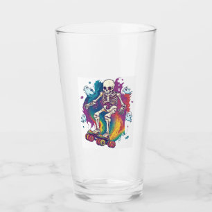 Skeleton Roller Skater Glass