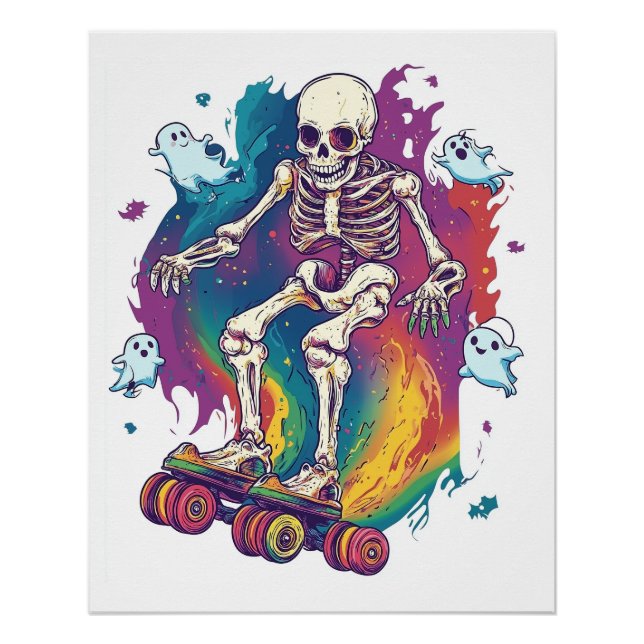 Skeleton Roller Skater Poster (Front)