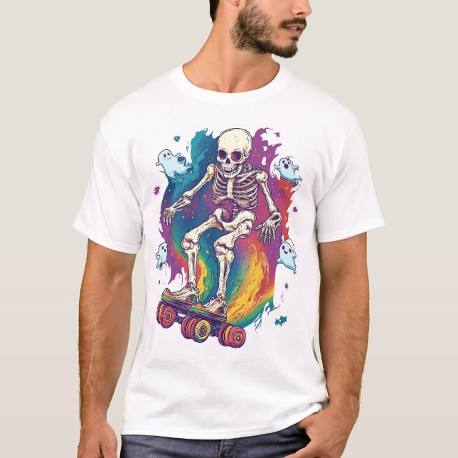 Skeleton Roller Skater T-Shirt (Front)