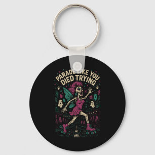 Skeleton Roller Skating Parade Fairy Halloween Cos Keychain