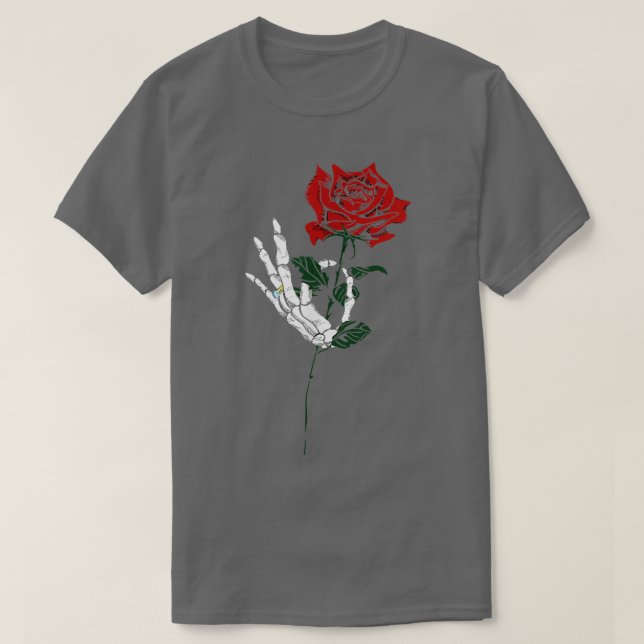 Skeleton Rose Bride Tattoo Design Tee  (Design Front)