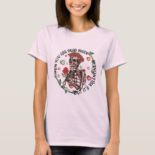 skeleton rose  valentines love T_Shirt