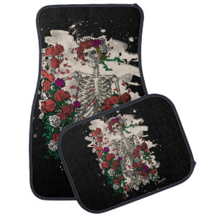 Skeleton & Roses – bleached Version Car Mat