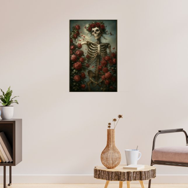 Skeleton & Roses Poster (Living Room 3)