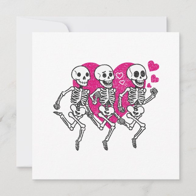 Skeleton Runner Gift Cushion, Valentine's Day Gift Holiday Card (Front)