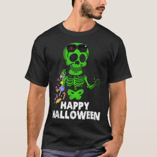 Skeleton Salting Candy Cone Happy Halloween Costum T-Shirt