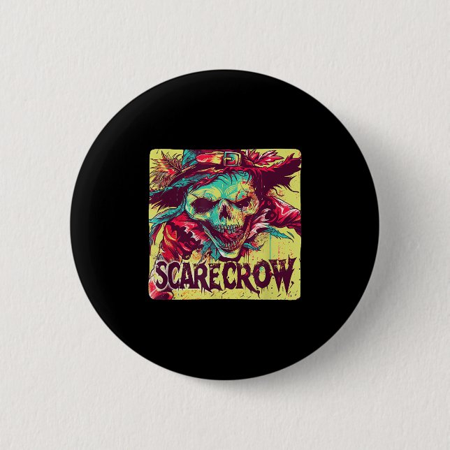 Skeleton Scarecrow Costume For Farmer And Hallowee Button (Front)