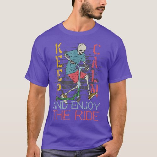 Skeleton Scooter Streetstyle Retro Stunt Scooter  T_Shirt