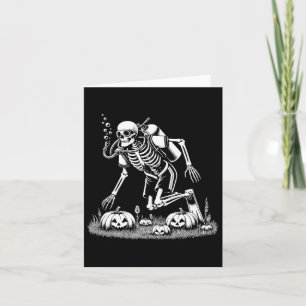 Skeleton Scu Diving Players Halloween Mens Womens Card