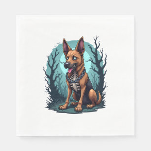 Skeleton Shepherd Dog Napkins