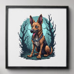 Skeleton Shepherd Dog Peel And Stick Photo Tile