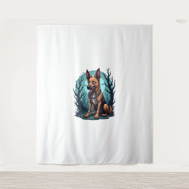 Skeleton Shepherd Dog Tapestry (Front)