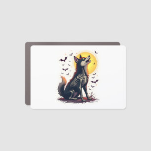 Skeleton Shiba Scream Car Magnet