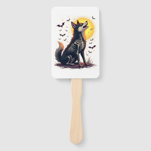 Skeleton Shiba Scream Hand Fan