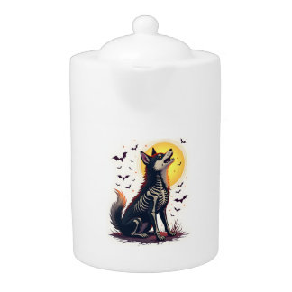 Skeleton Shiba Scream Teapot