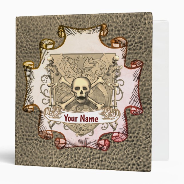 Skeleton Shield Surname Family Crest binder (Front/Inside)