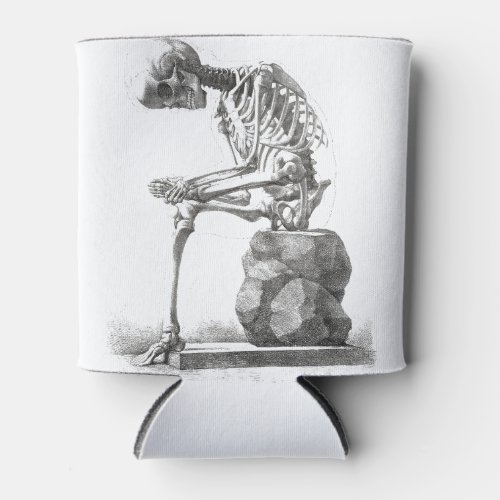 Skeleton Sitting Anatomy Illustraiton Can Cooler