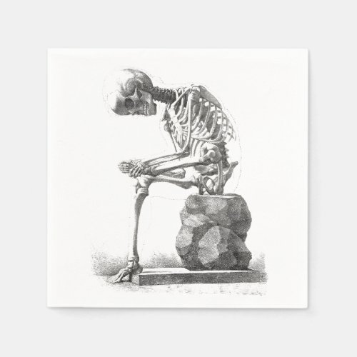 Skeleton Sitting Anatomy Illustraiton Napkins
