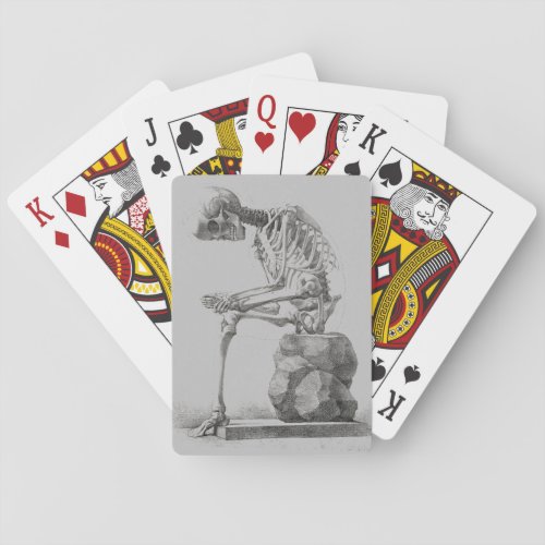Skeleton Sitting Anatomy Illustraiton Poker Cards