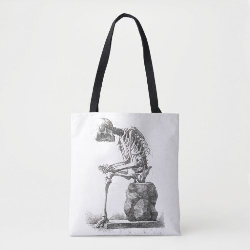 Skeleton Sitting Anatomy Illustraiton Tote Bag