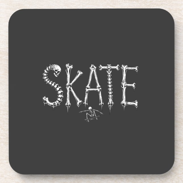 Skeleton Skate bones Beverage Coaster (Front)
