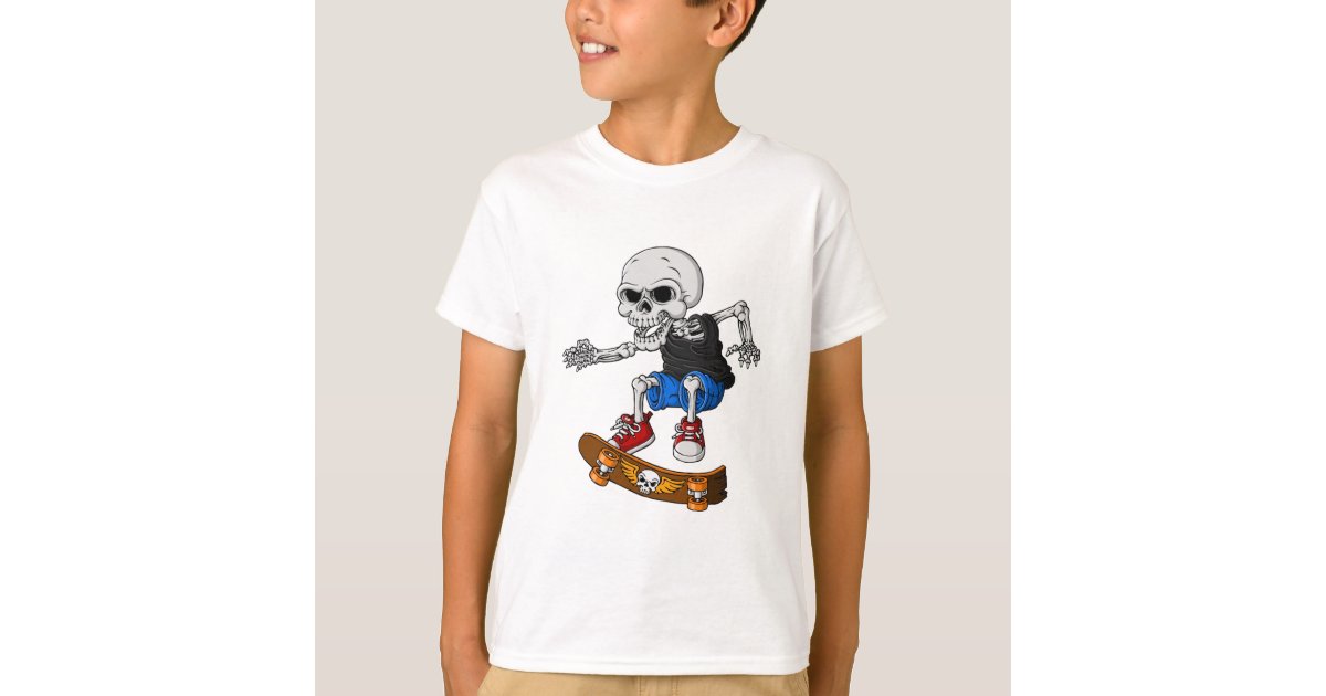 skateboarding skeleton' Kids' T-Shirt