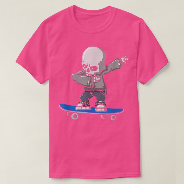 Skeleton Skateboard Dabbing Skeleton Skeleton  T-Shirt (Design Front)