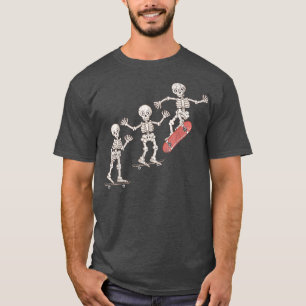 Skeleton Skateboard Funny Skateboarding Skateboard T-Shirt