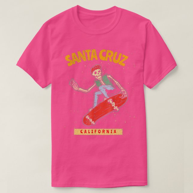 Skeleton Skateboard Skateboarding Santa Cruz Calif T-Shirt (Design Front)