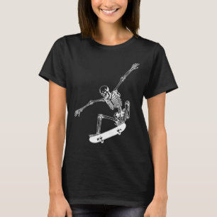 Skeleton Skateboard Skull Halloween Skateboarding T-Shirt