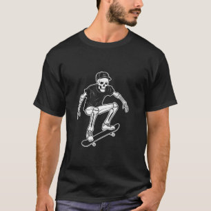 Skeleton Skateboarder Punk Rock Halloween Skull Ca T-Shirt
