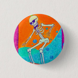 Skeleton Skateboarding Button