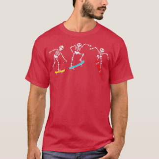 Skeleton Skateboarding Pumpkin Jackolantern Hallow T-Shirt