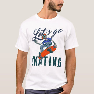 Skeleton Skateboarding T-Shirt | Skate Street Art 