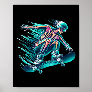 Skeleton Skating Speed Cool  Poster