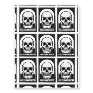 Skeleton Skull Birthday Halloween Party Temporary Tattoos
