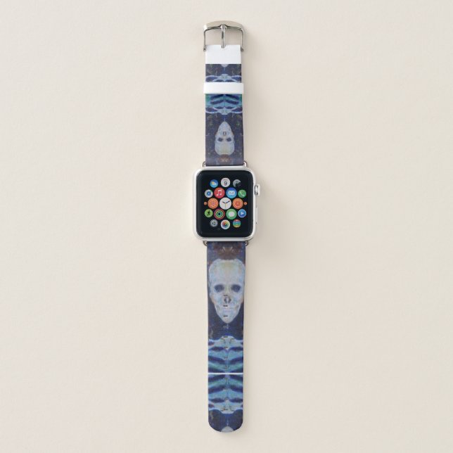 Skeleton Skull Bones Halloween Maureen Girard Apple Watch Band (Front)