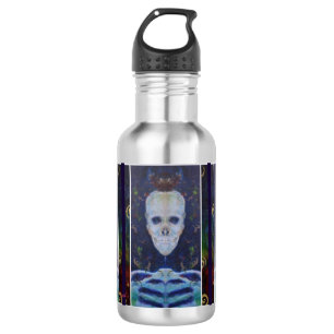 Skeleton skull bones Maureen Girard Halloween Stainless Steel Water Bottle