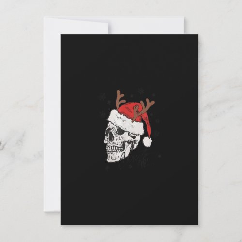 Skeleton Skull Christmas Vibes Leopard Santa Hat X Invitation