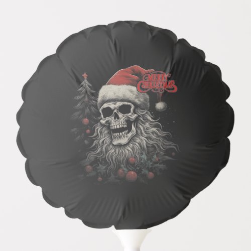 Skeleton Skull Funny Merry Christmas Santa Matchin Balloon